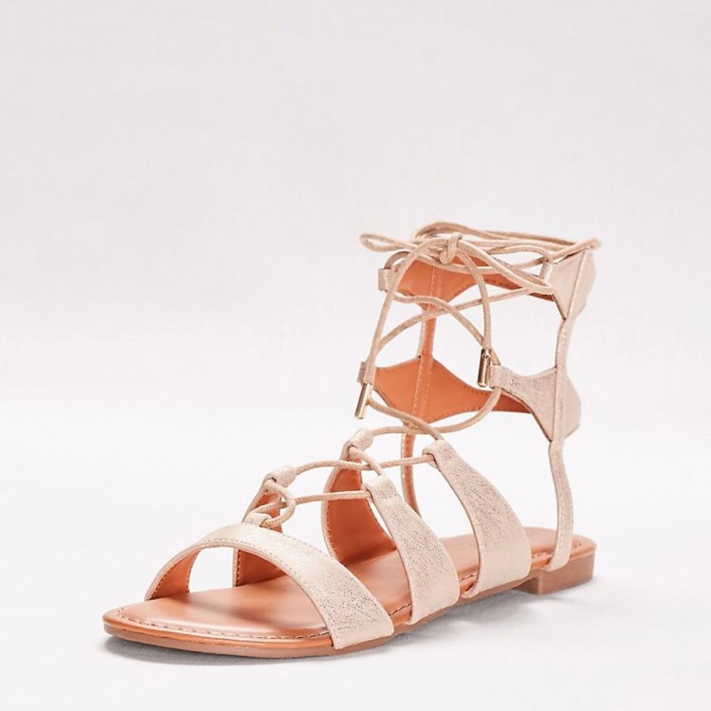 David’s bridal bamboo lace up gladiator sandals